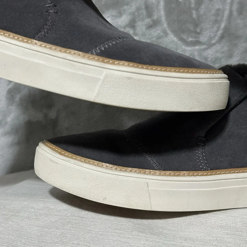Toms Womens Sz 8 Paxton Suede High Top Slip On Comfort Shoes‎ Iron Gray Gorpcore